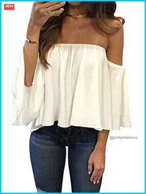 Off Shoulder Chiffon Blouse Ruffle Pleated Top